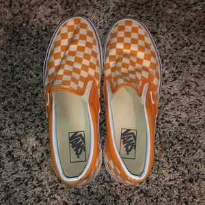 Vans size 9.5 Orange Checkerboard